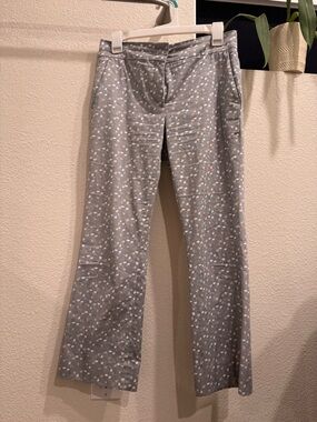 Piazza Sempione Light Gray Floral-Print Cropped Pants